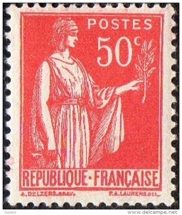 France - N°  283 E * Type Paix 1ère Série, Type 3 Le 50c Rose-rouge - Neufs