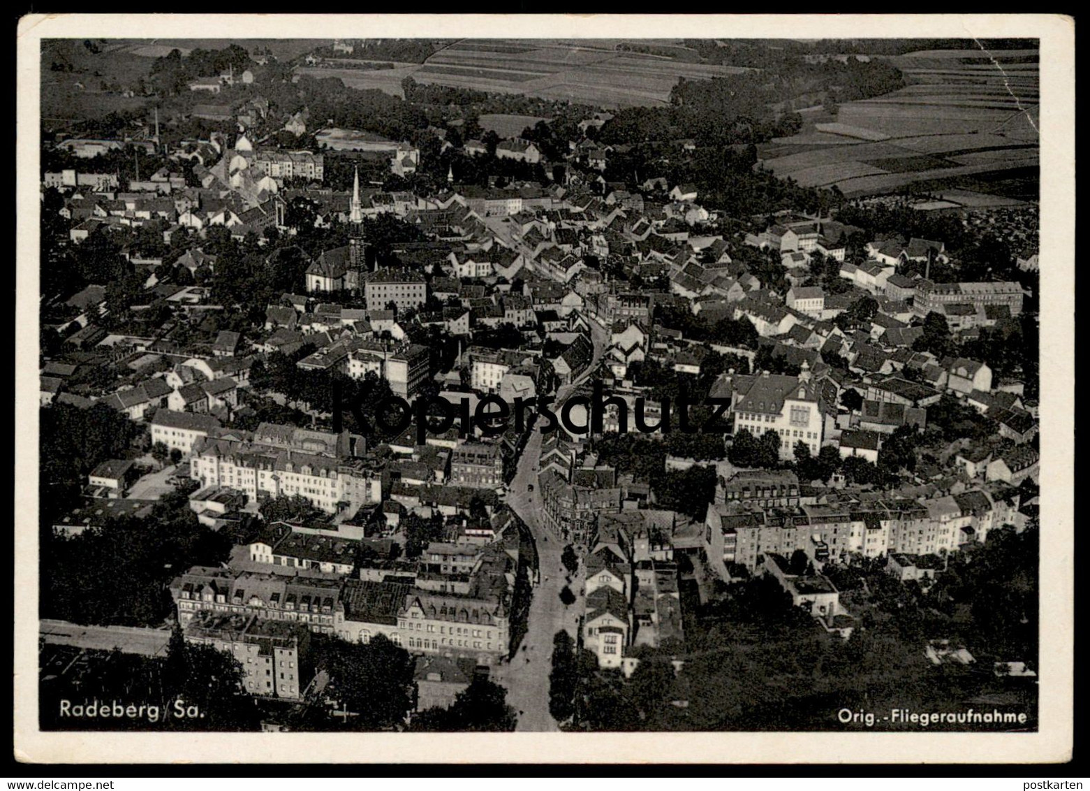 ALTE POSTKARTE RADEBERG SACHSEN ORIGINAL-FLIEGERAUFNAHME LUFTBILD PANORAMA Ansichtskarte Postcard AK Cpa - Radeberg