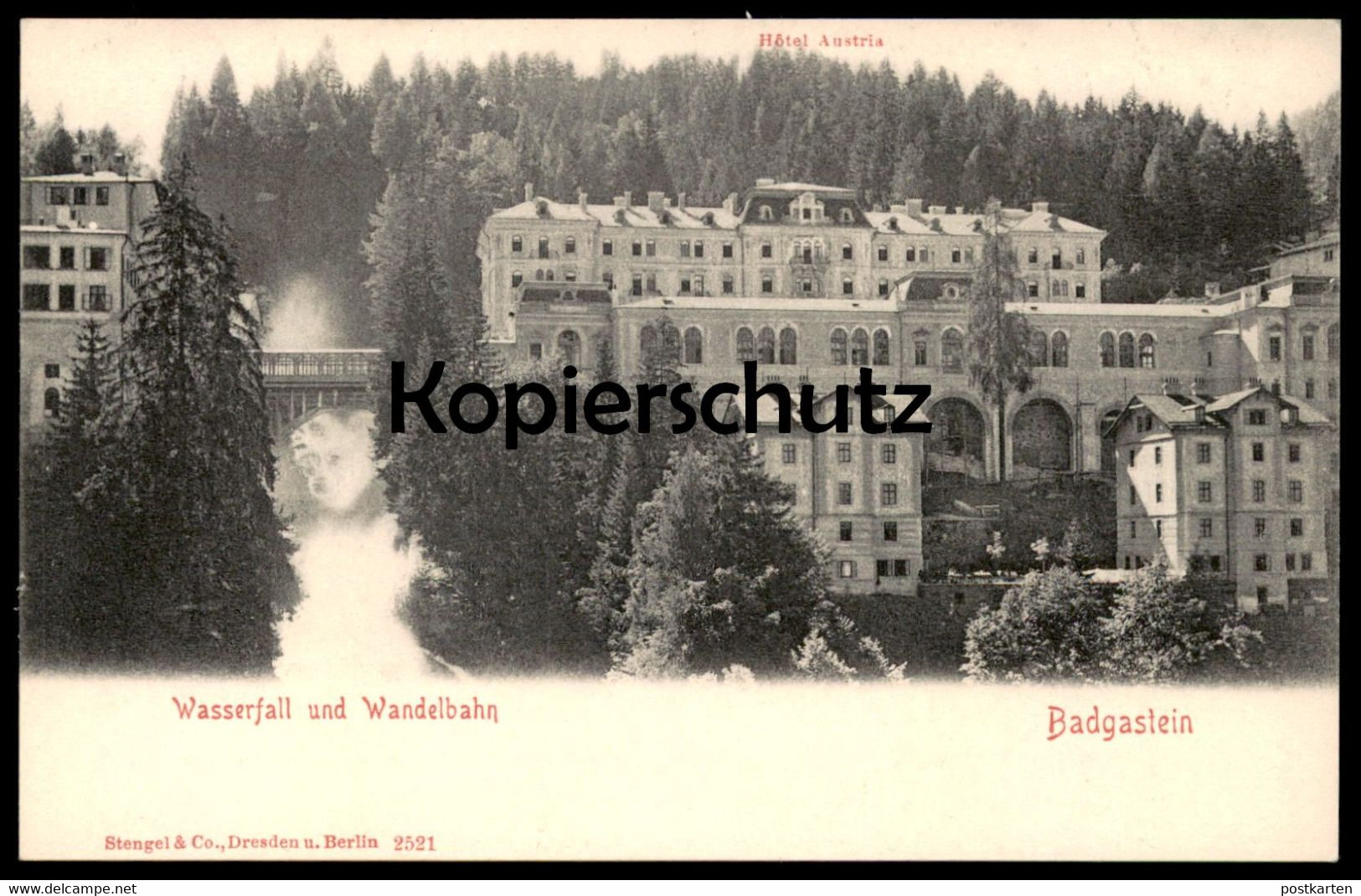 ALTE POSTKARTE BADGASTEIN HOTEL AUSTRIA WASSERFALL UND WANDELBAHN Bad Gastein Waterfall Ansichtskarte Postcard AK Cpa - Bad Gastein