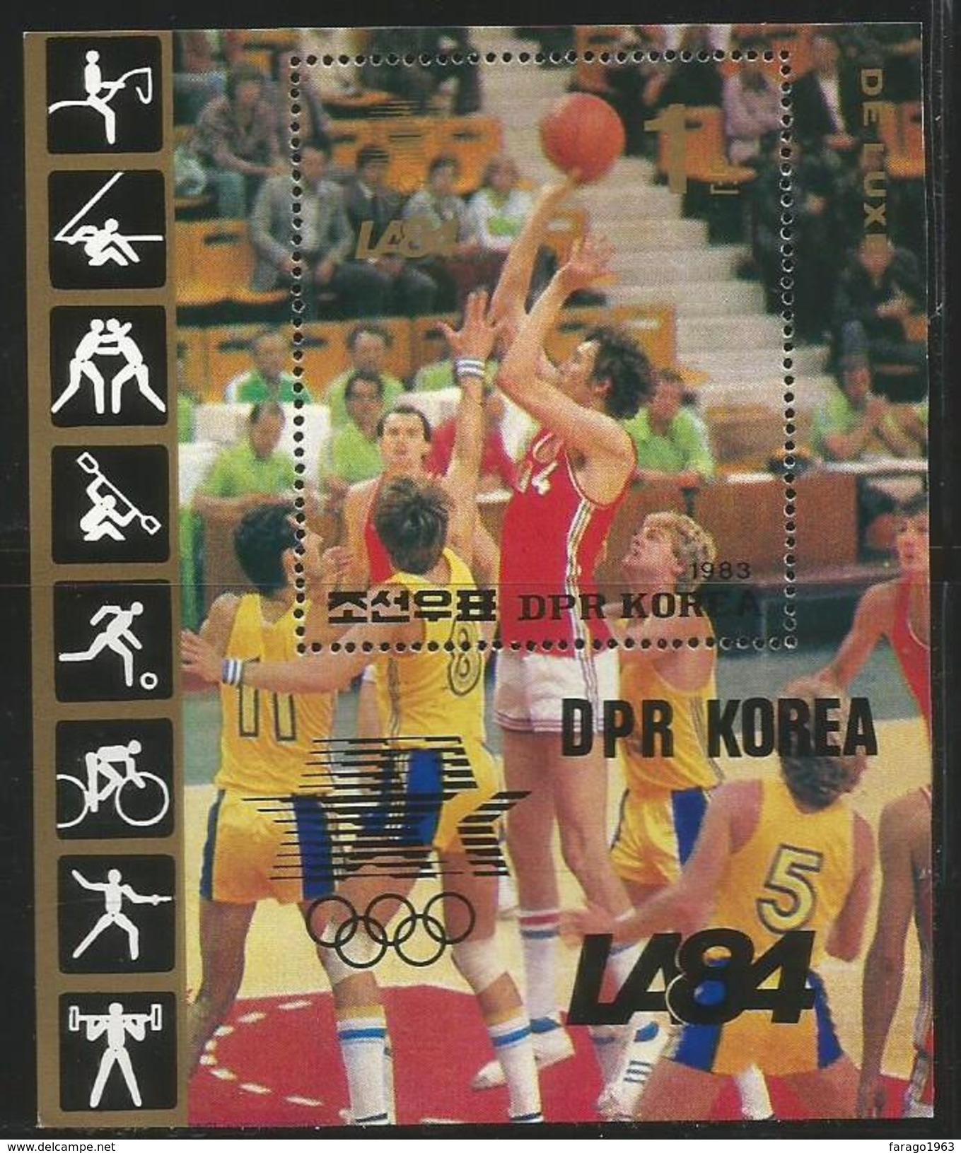 1984 Korea Los Angelas Summer Olympics Football Basketball Gymastics LIMITED EDITION Of 6 Souvenir Sheets MNH Scott $100 - Summer 1984: Los Angeles