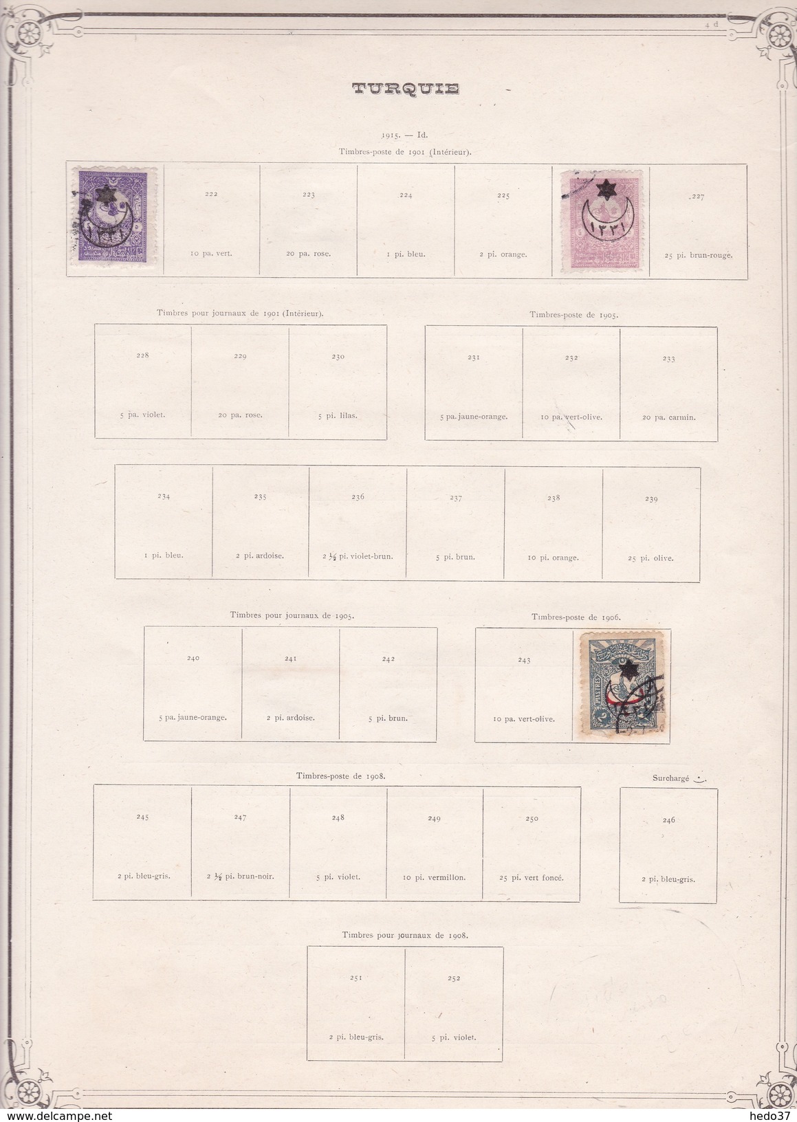 Turquie - Collection Vendue Page Par Page - Timbres Oblitérés / Neufs * Avec Charnière - B/TB - Usados