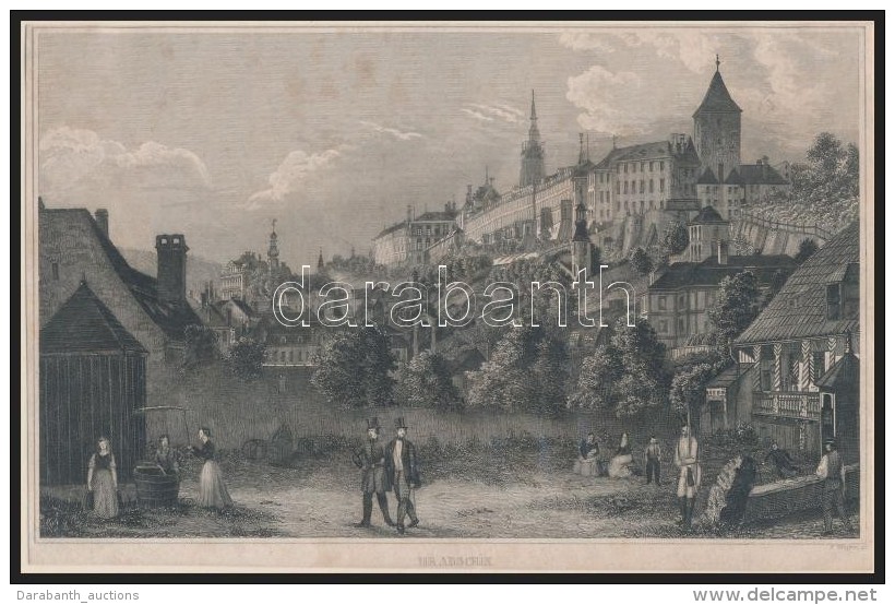 Cca 1840 Pr&aacute;ga, Hradzsin Ac&eacute;lmetszet / Prague Engraving 18x13 Cm - Stiche & Gravuren