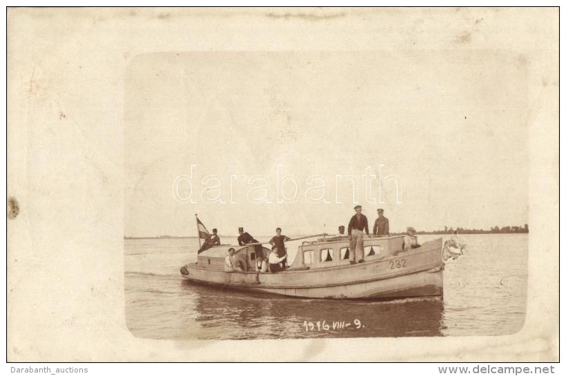 ** T2/T3 1916 232-es Sz&aacute;m&uacute; Dunai Motoros Kishaj&oacute; / Hungarian Motorboat '232', Photo (fl) - Ohne Zuordnung