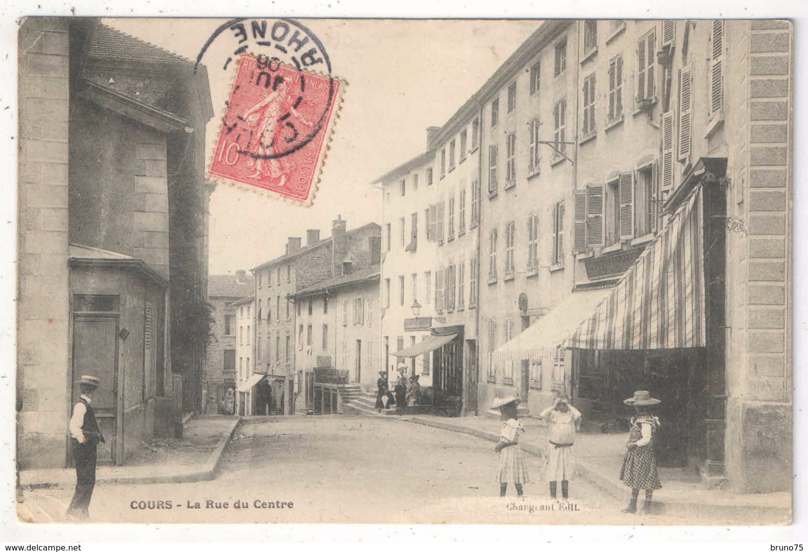 69 - COURS - La Rue Du Centre - Edition Changeant - 1906 - Cours-la-Ville