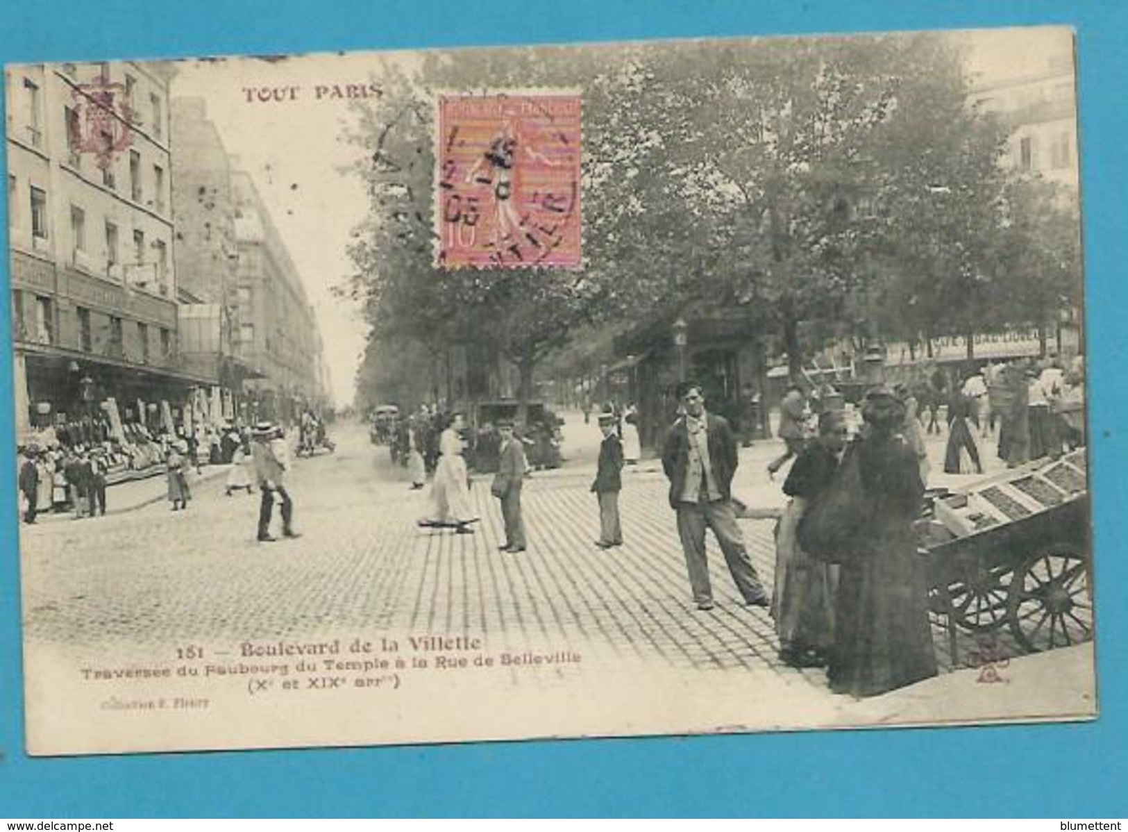 CPA TOUT PARIS 181 - Boulevard Du Temple Marchand Ambulant (Xème Et XIXème) Edition FLEURY - Arrondissement: 10