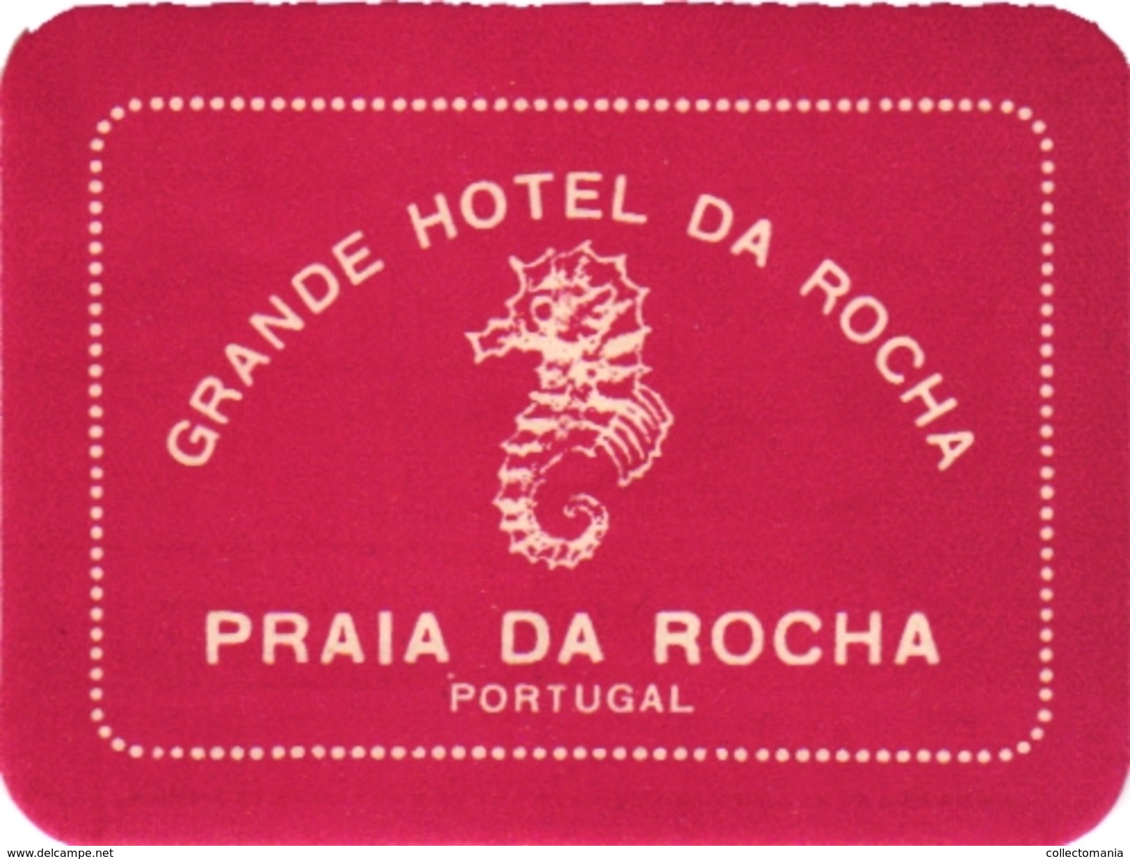 2 Hotel Label Etiquette Sea Horse Hippocampe Zeepaardje Pub  Hotel Continental Hotel Da Rocha Portugal - Etiquetas De Hotel