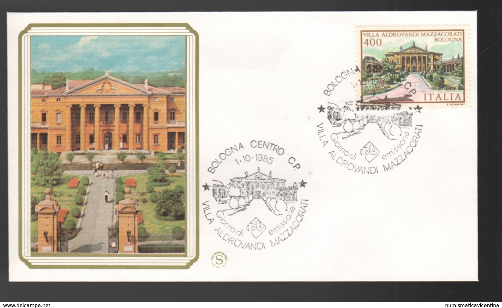 FDC Italia 1985 Filagrano VILLE Aldrovandi Mazzacorati Bologna Da Lire 400 - FDC