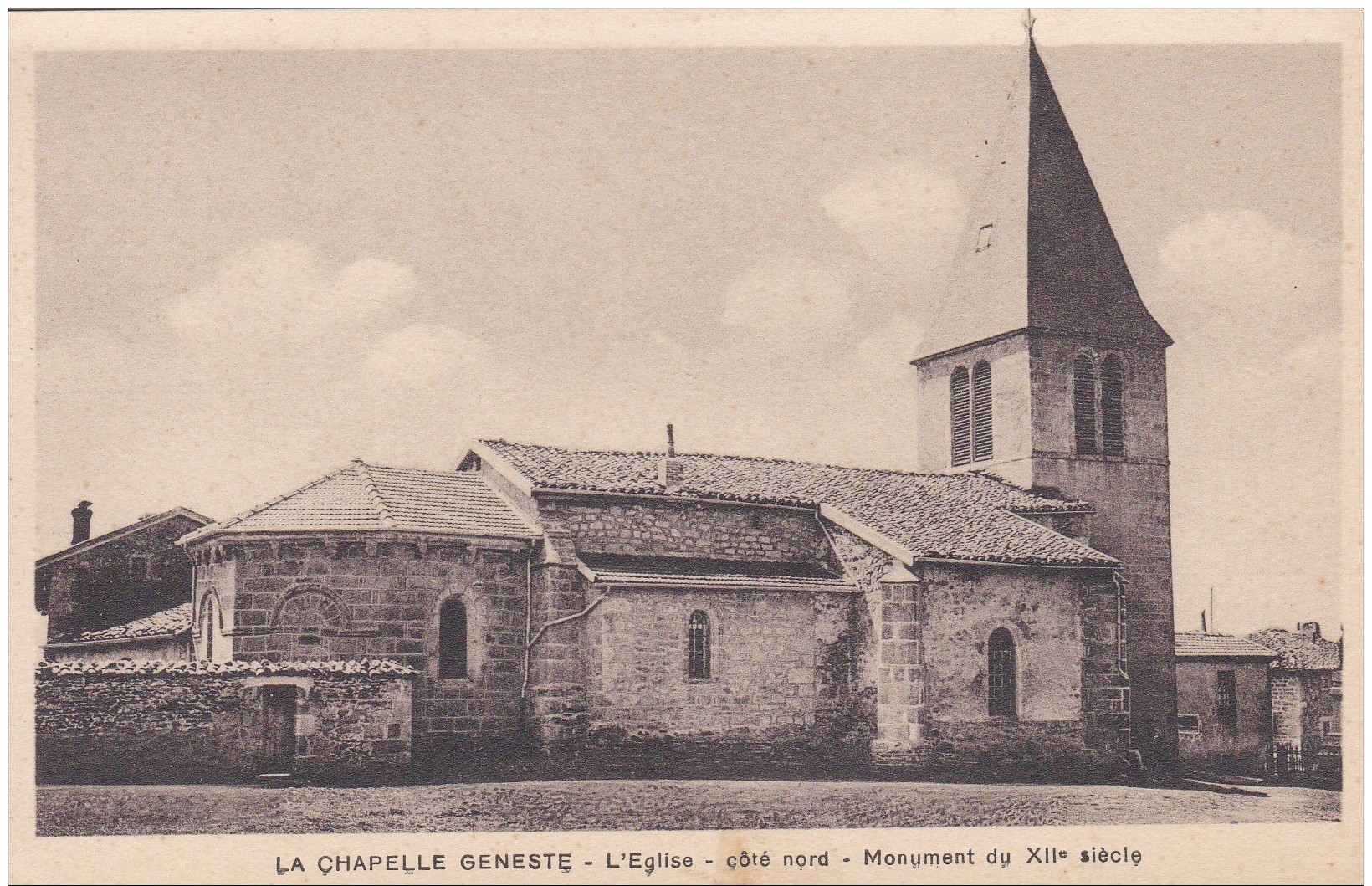 23L - 43 - La Chapelle-Geneste - Haute-Loire - L'Eglise - Côté Nord - Monument Du XIIe Siècle - Autres & Non Classés