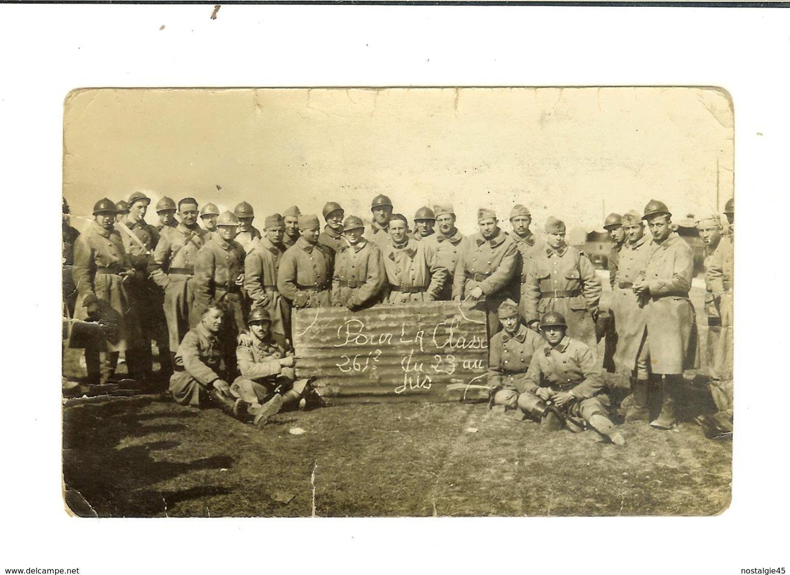 Militaria- Groupe Soldats Du 372 RALVF Carte-photo "Pour La Classe 261² Du 23 Au Jus" - Sonstige & Ohne Zuordnung