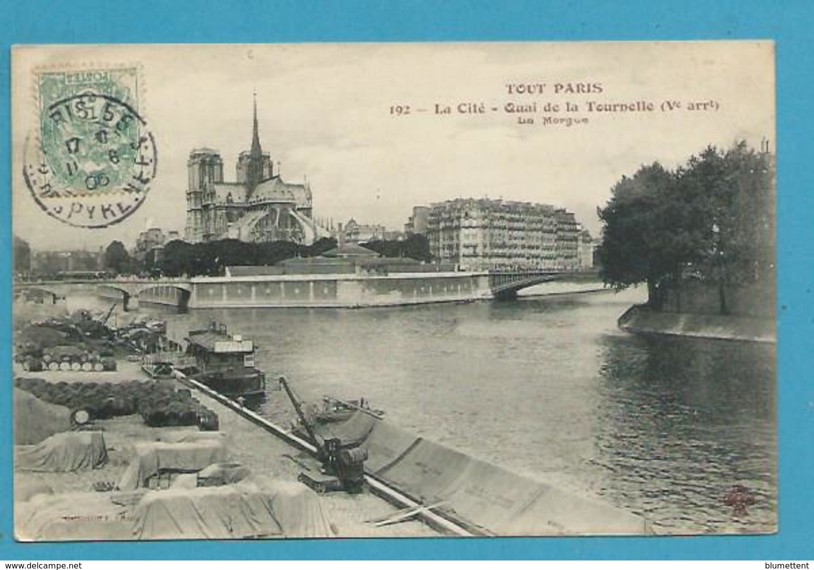 CPA TOUT PARIS 192 - La Cité - Quai De La Tournelle - La Morgue (Vème) Edition FLEURY - Distretto: 05