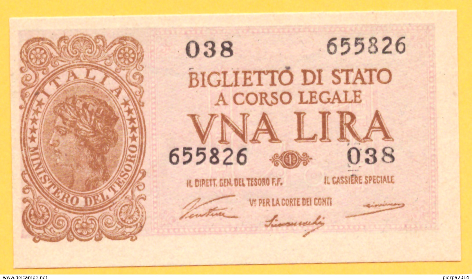 1 LIRA - ITALIA LAUREATA - DECR. 23 - 11 - 1944 - QFDS - Italia – 1 Lira