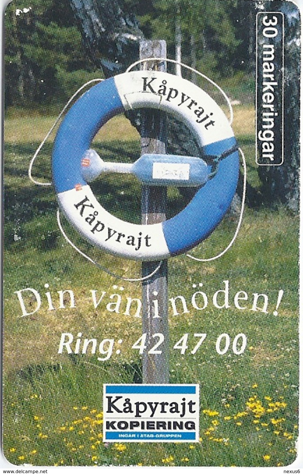 Sweden - Telia - Kåpyrajt Kopiering - 05.1997, 1.500ex, Used - Schweden