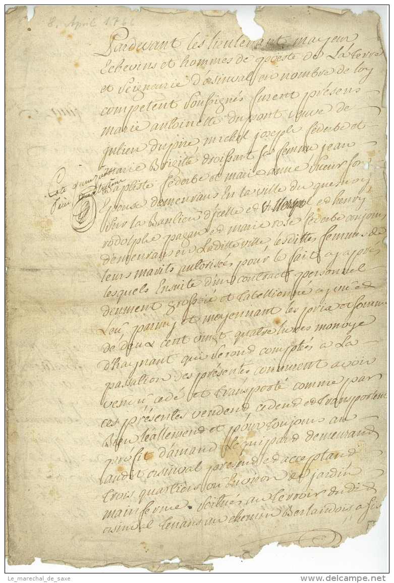 ORSINVAL (Avesnes-sur-Helpe, Nord), 8 Avril 1766. 4 Pp. Document Avec Nombreuses Signatures (Dupont, Dupin, Federbe, Dro - Manoscritti