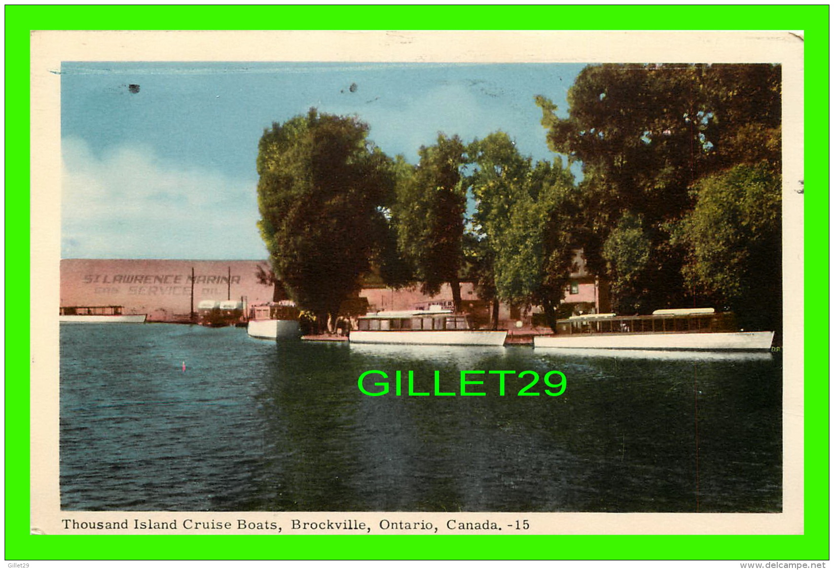 BROCKVILLE, ONTARIO - THOUSAND ISLAND CRUISE BOATS - TRAVEL IN 1953 - PECO - - Brockville