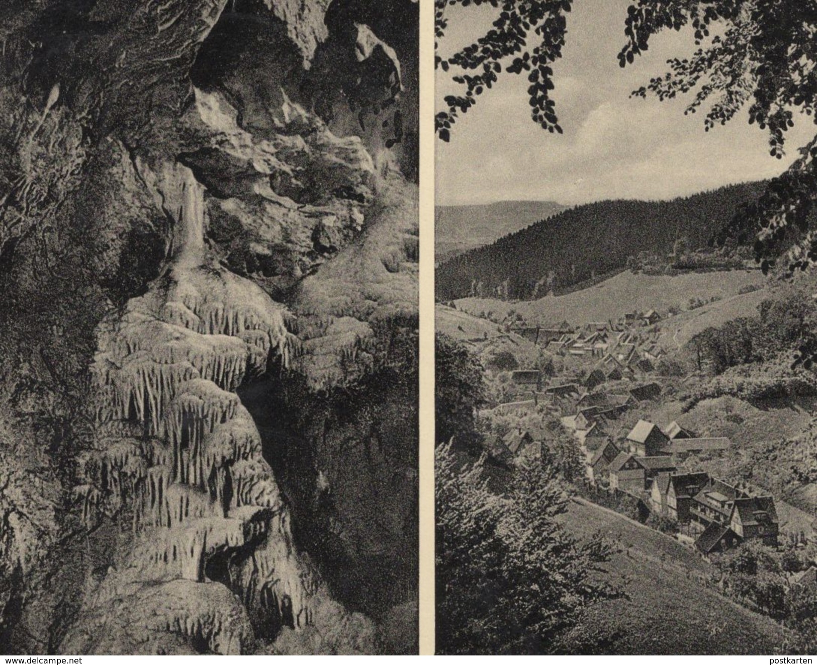 ALTE POSTKARTE IBERGER TROPFSTEINHÖHLE DER WASSERFALL BAD GRUND OBERHARZ IBERGER KAFFEEHAUS RECHTECKSTEMPEL HOHNSTEDT AK - Bad Grund