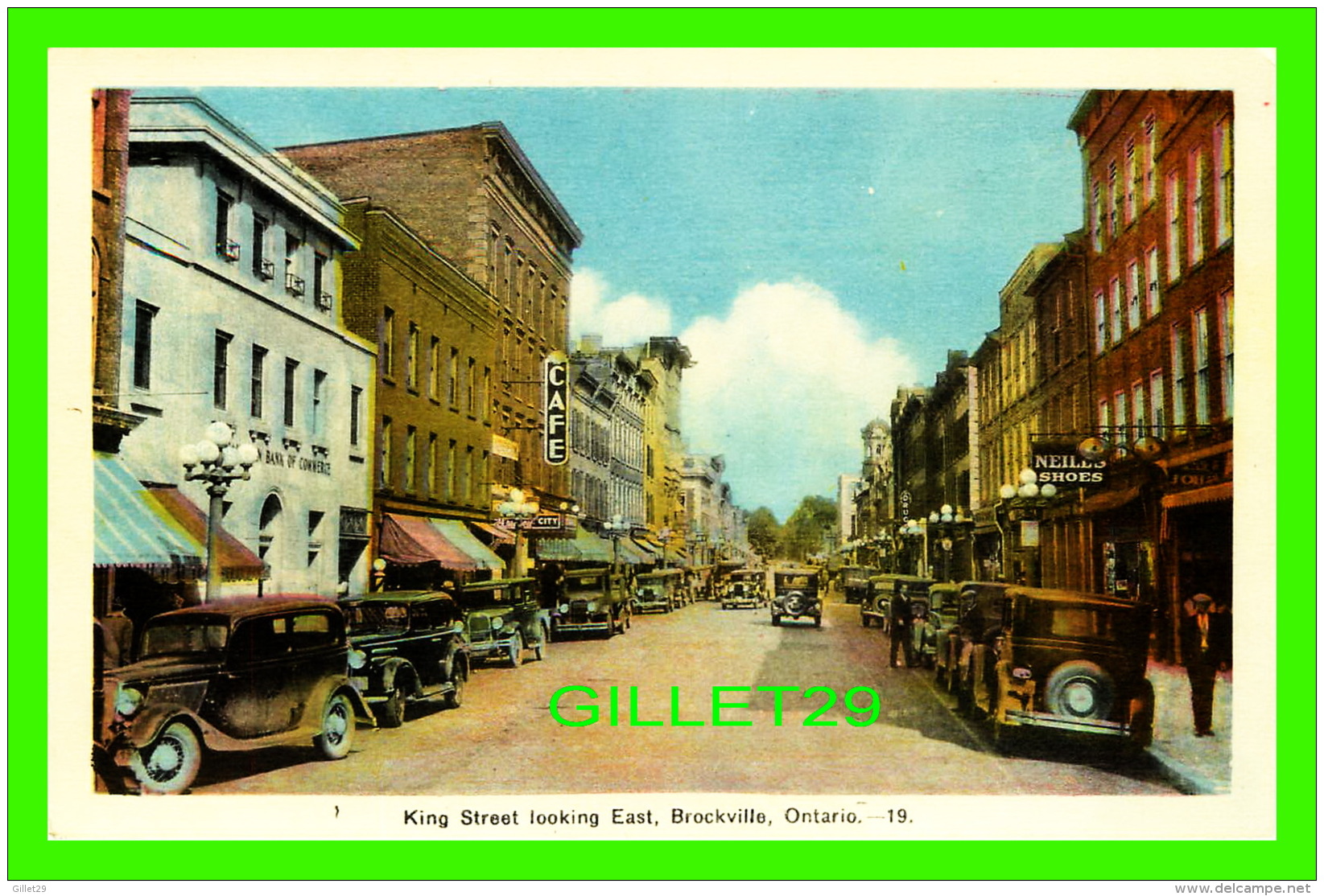 BROCKVILLE, ONTARIO - KING STREET LOOKING EAST - ANIMATED WITH OLD CARS - PECO - - Brockville