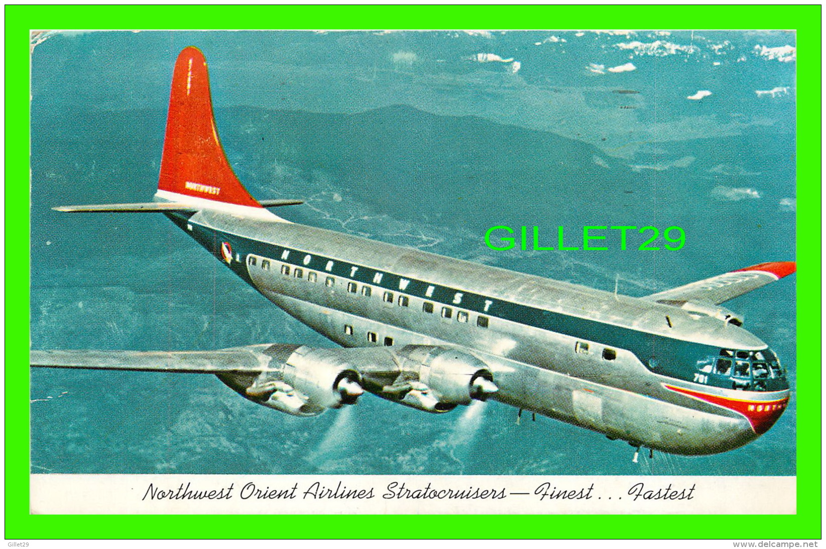 AVION - PLANE - NORTHWEST ORIENT AIRLINES STRATOCRUISERS M DOIUBLE-DECK BOEING - TRAVEL IN 1953 - - 1946-....: Moderne