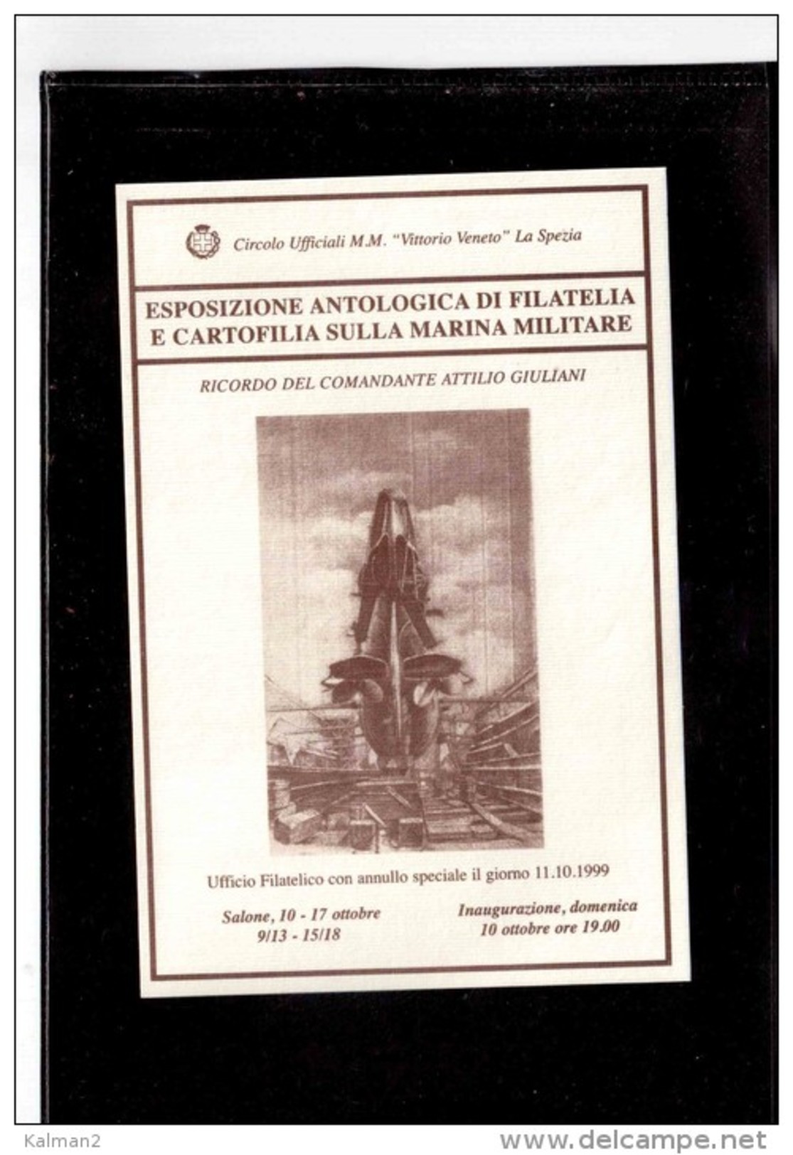 TEM10437 -   EXPO MARINA MILITARE  /   LA SPEZIA  11.10.1999 - MOSTRA CARTO-FILATELICA - Esposizioni Filateliche