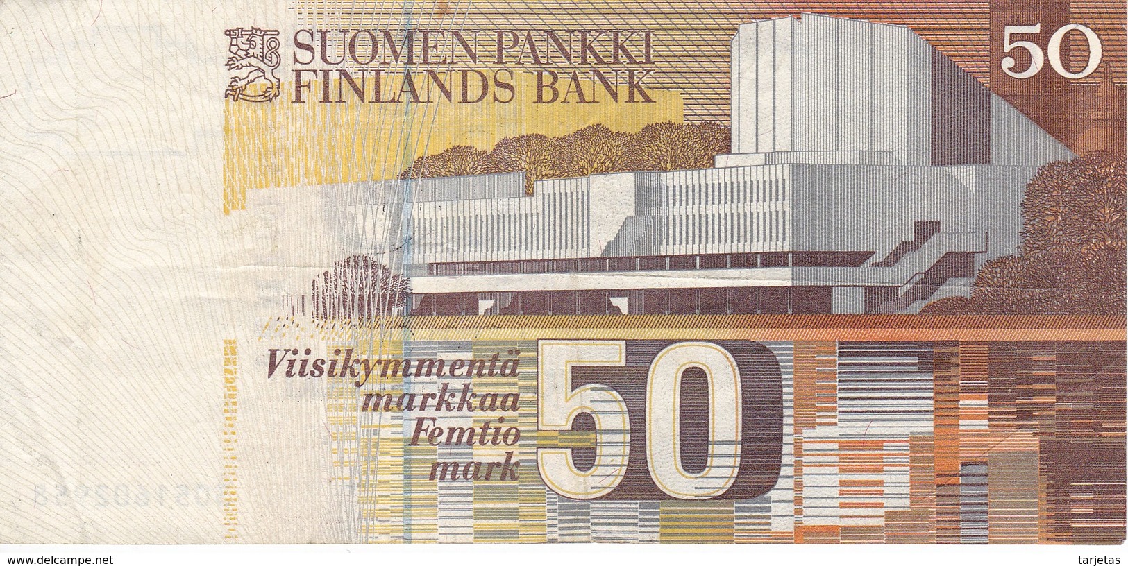 BILLETE DE FINLANDIA DE 50 MARKKAA DEL AÑO 1986  (BANKNOTE) - Finlandia