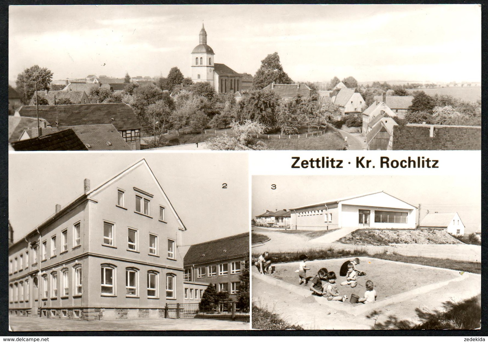 A1440 - Alte MBK Ansichtskarte - Zettlitz Kr. Rochlitz - Schule Kaufhalle Gel - Rochlitz