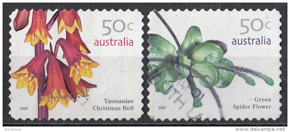 2617 Australia 2007 Fiori Flowers Green Spider Flower - Tasmaniam Christmas Bell Perf. 11 E 1/4 Autoadesivo - Groenten