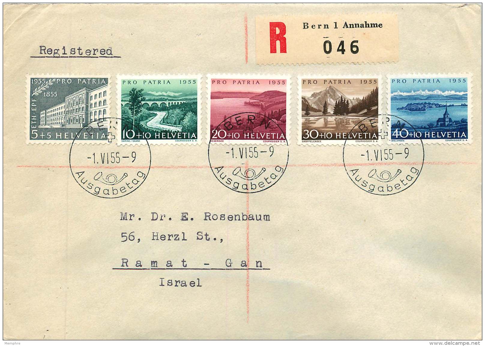 1955 Pro Patria    Oblit. Allemande - FDC