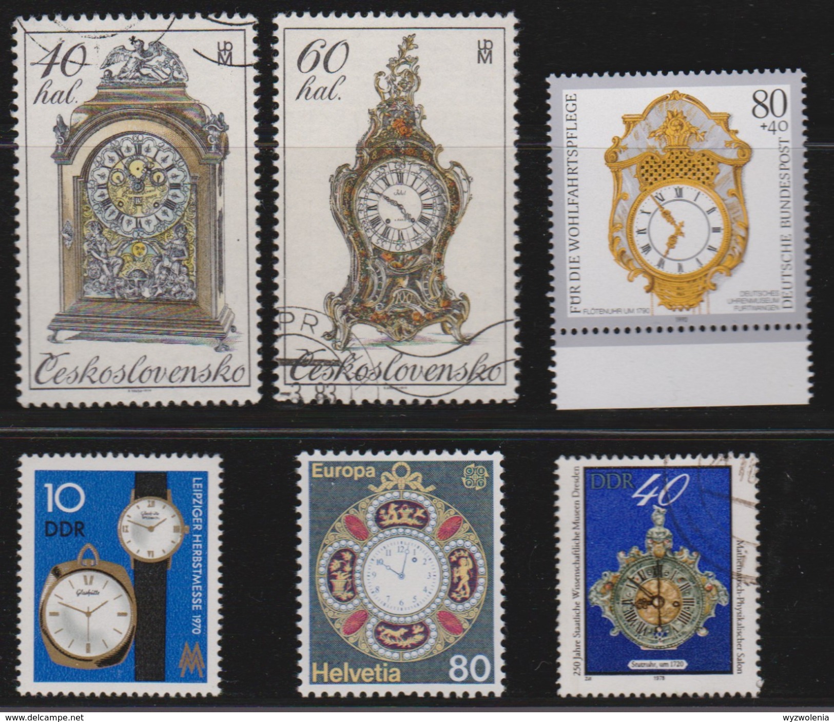 M 517) Diverse Briefmarken: Thema Uhr Uhren U.a. Armbanduhr Taschenuhr - Uhrmacherei