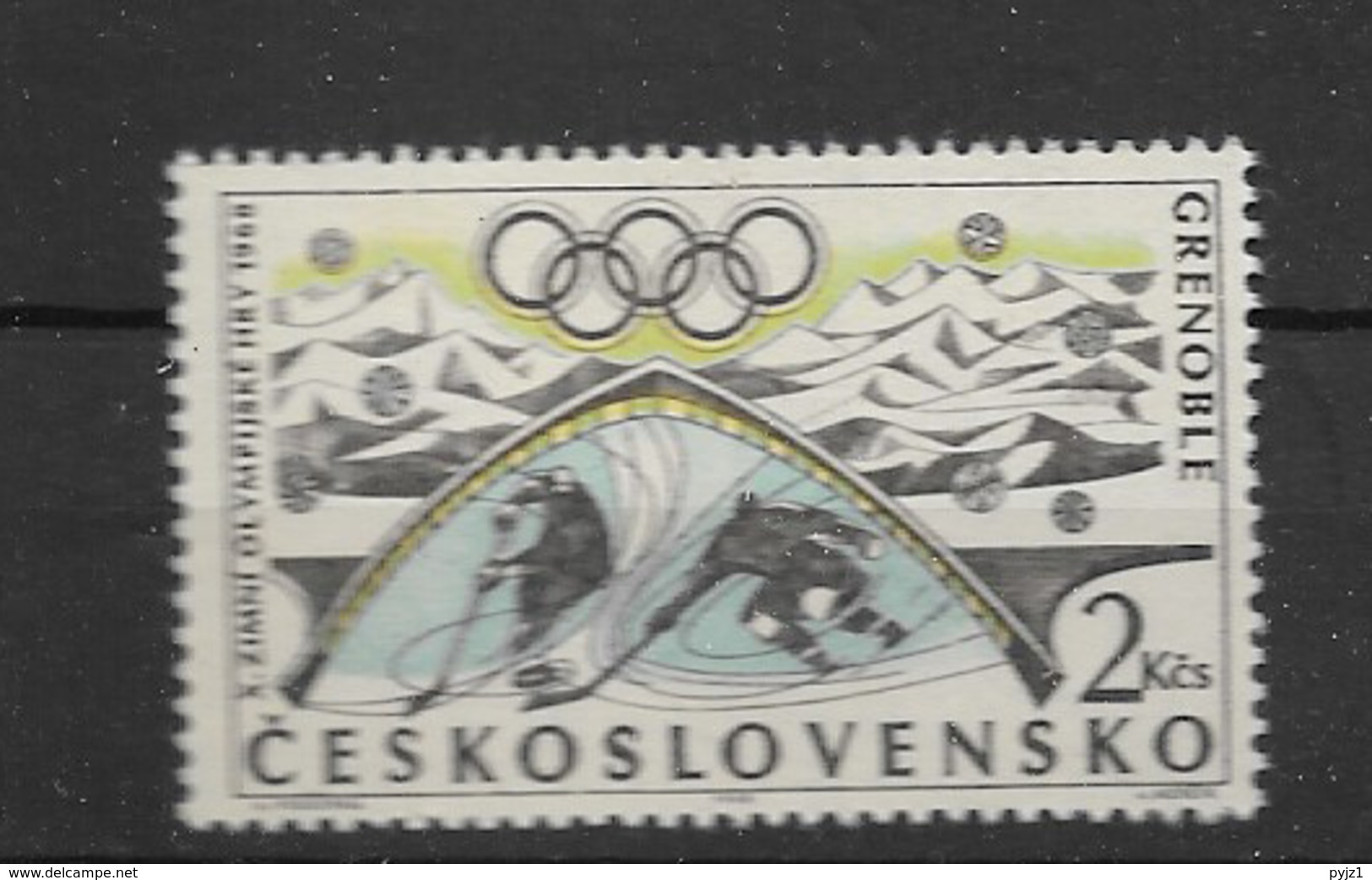 1968 MNH  Tschechoslowakei, Postfris** - Hockey (su Ghiaccio)