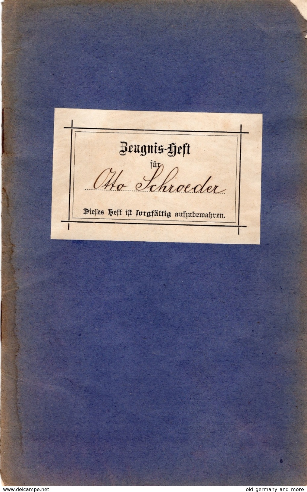 Zeugnis-Heft 1899 - Diplome Und Schulzeugnisse