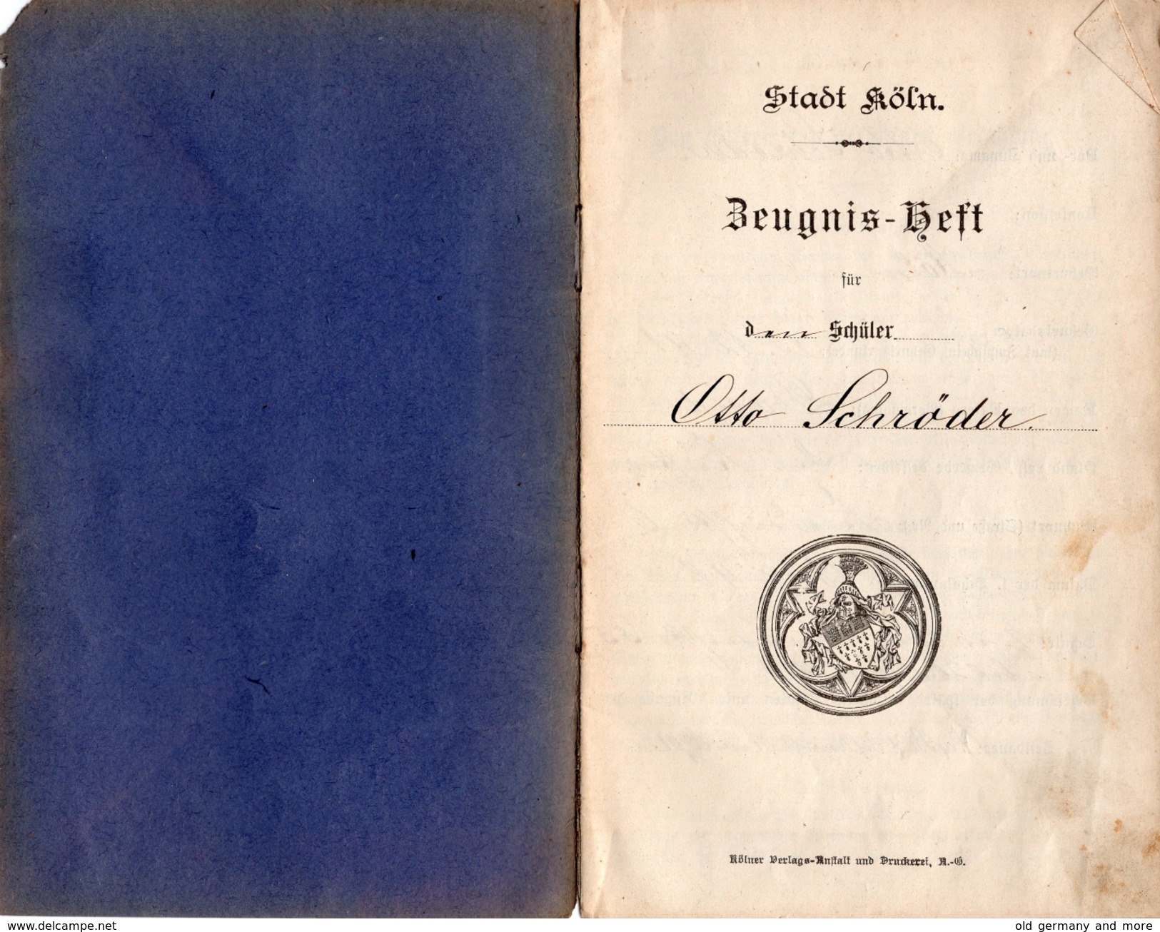 Zeugnis-Heft 1899