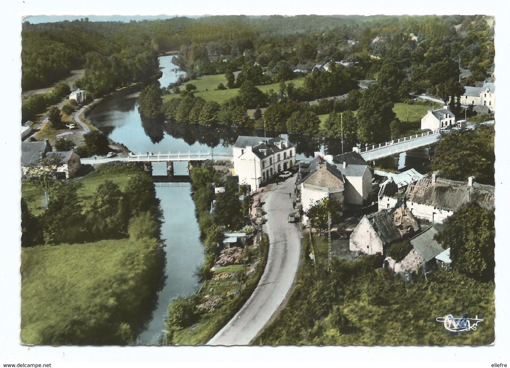 CPSM Baud - Pont - Augan 56 - Les Bord Du Blavet Les 2 Ponts Vue Aérienne - Ed CIM écrite 1976 - Autres & Non Classés