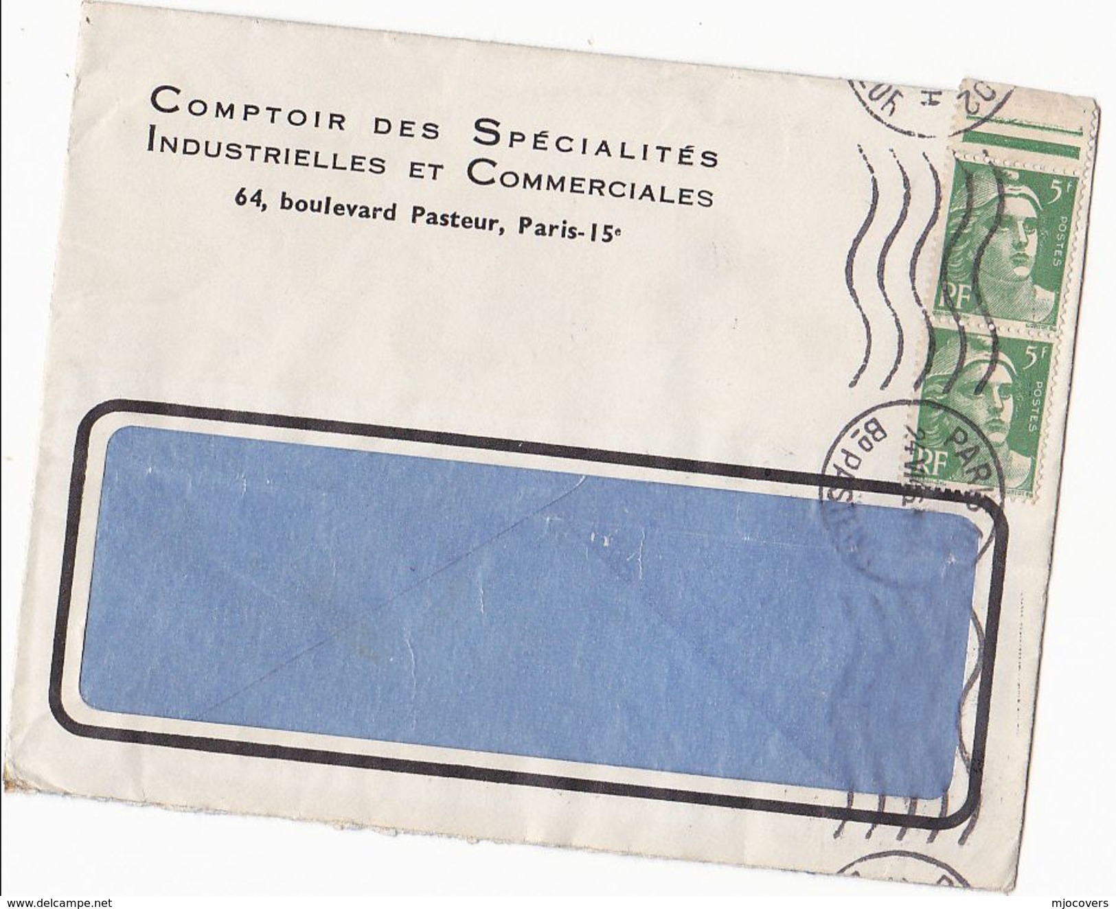 1946 Paris FRANCE COVER 2 X 5f Marianne De Gandon  Stamps To GB - Covers & Documents