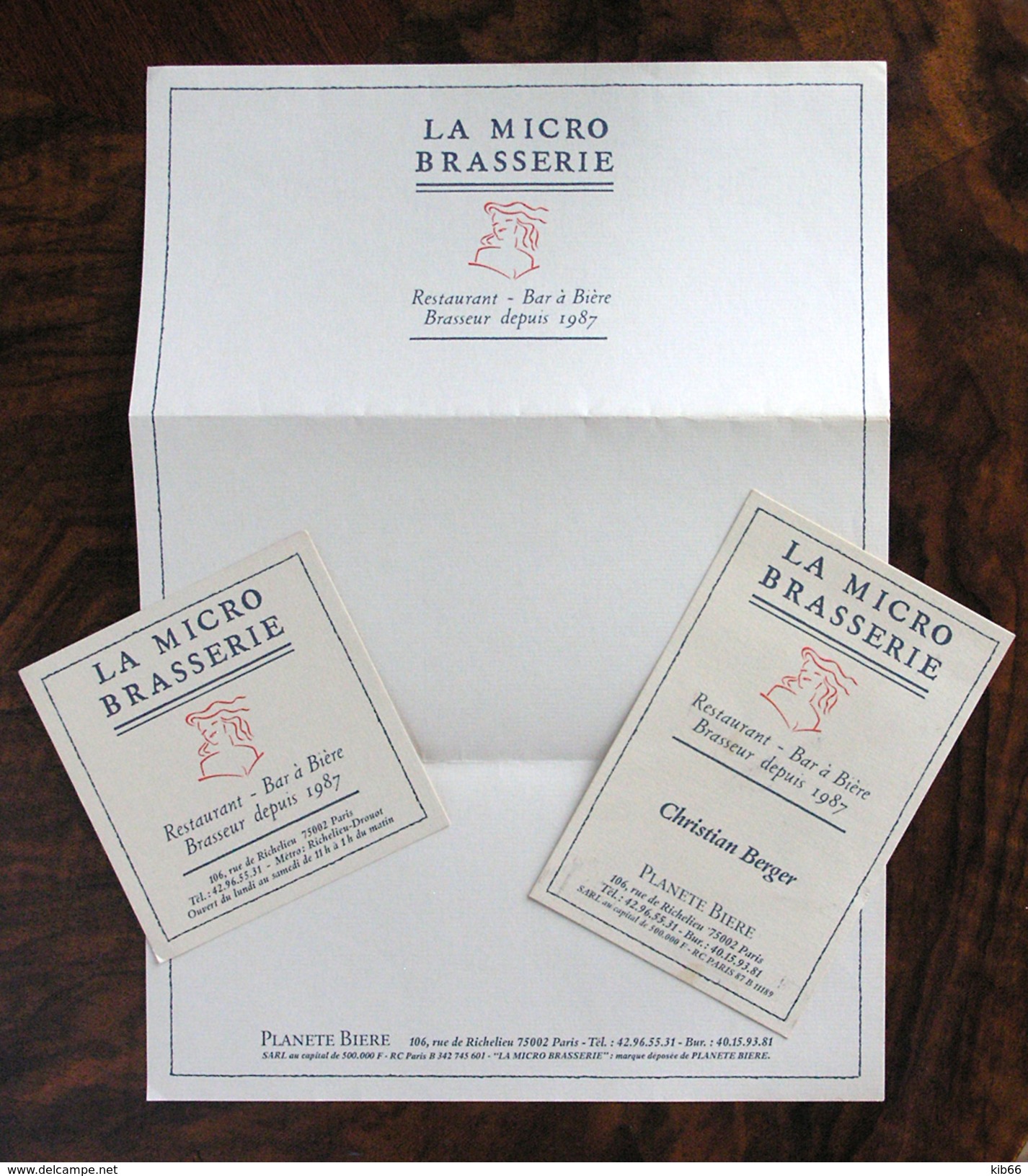 Facture Lettre 1987, La Première &bdquo;MICRO BRASSERIE&rdquo; De PARIS, Sous-Bock, Carte - Canada