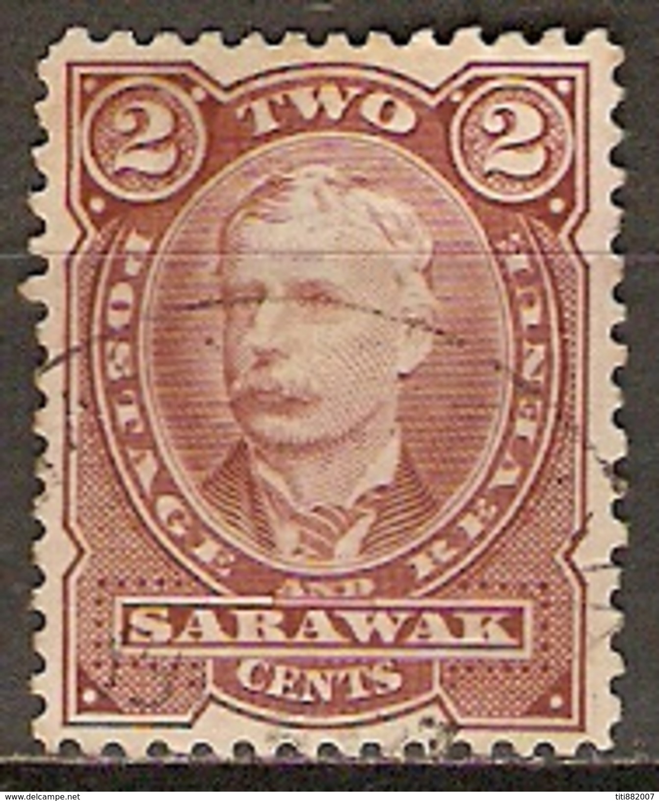 SARAWAK     -   1895 .   Y&T N° 31 Oblitéré.    Cote 15,00 Euros - Sarawak (...-1963)