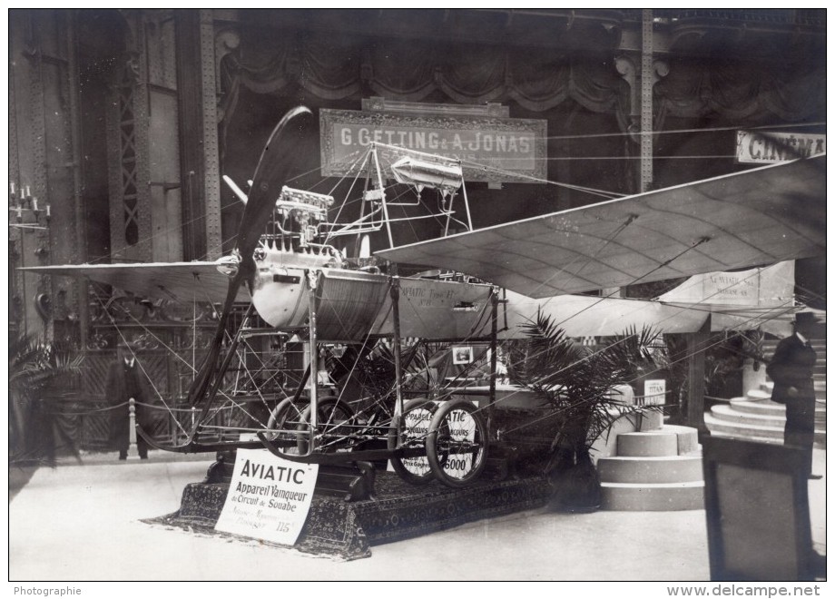 Paris Grand Palais Salon De L'Aeronautique Stand Aviatic Monoplan Aviation Ancienne Photo 1911 - Aviation