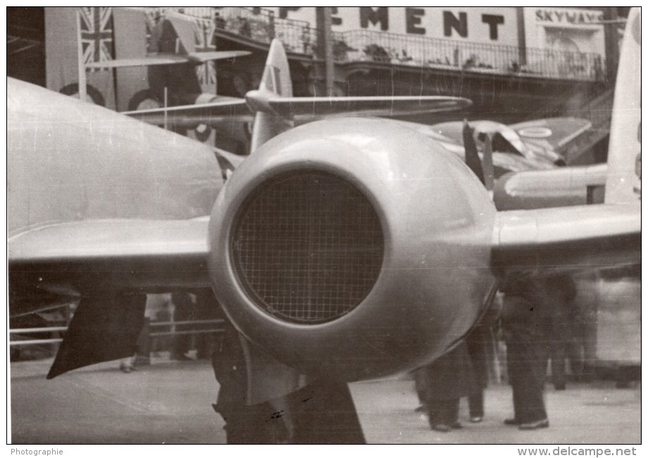 Paris Grand Palais Salon De L'Aeronautique Gloster Meteor Turbojet Ancienne Photo 1946 - Aviation