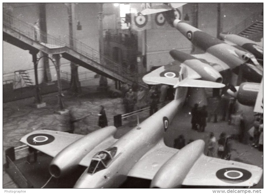 Paris Grand Palais Salon De L'Aeronautique Avion Gloster Meteor Ancienne Photo 1946 - Aviation