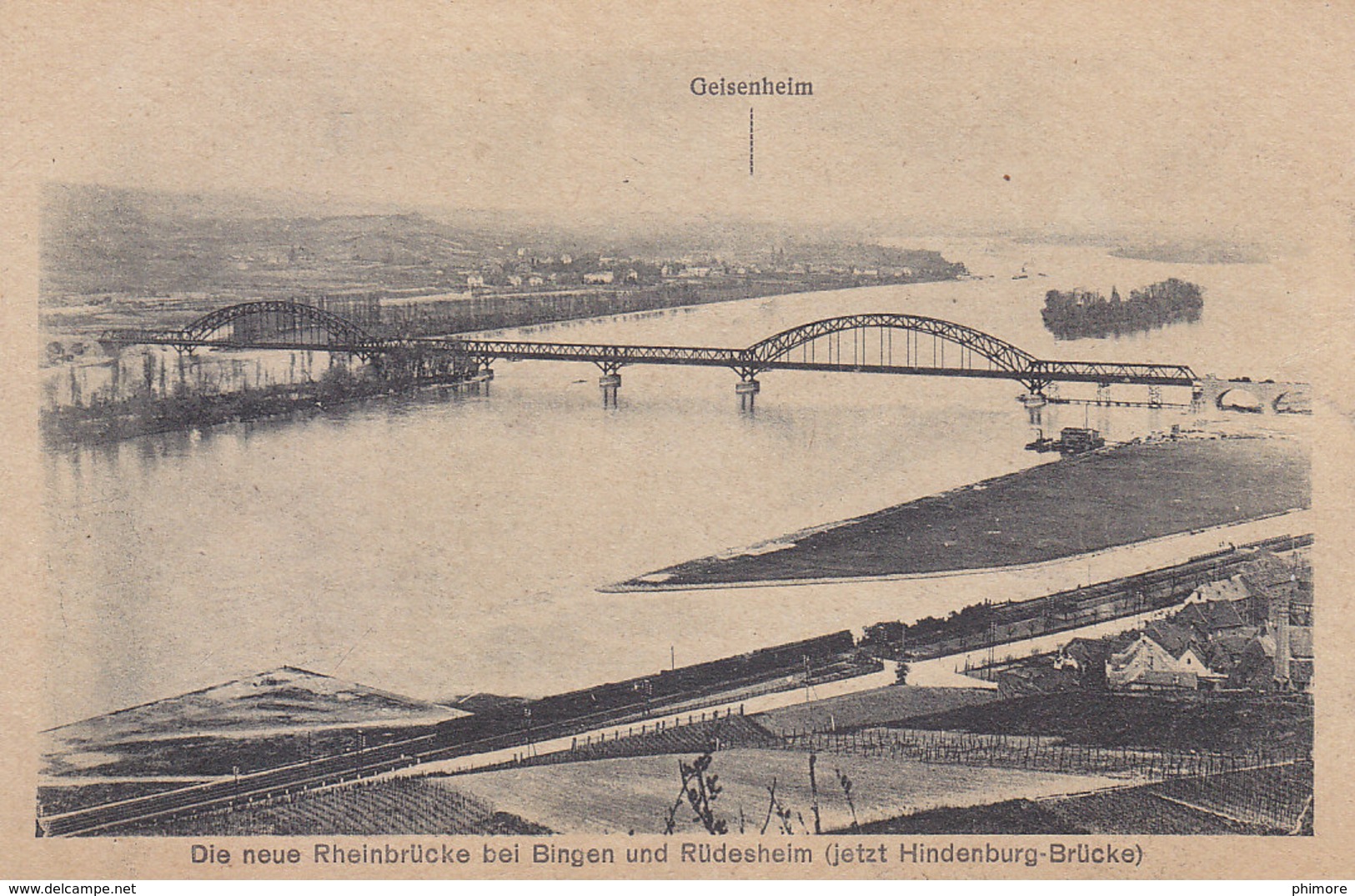 Ph-CPA Allemagne Gelsenheim (Hesse) Die Neue Rheinbrücke Bei Bingen Und Rüdesheim (jetz Hindenburg Brücke) - Autres & Non Classés