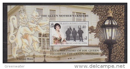 Falkland Islands 1999 Queen Mother´s Century M/s Ovptd ** Mnh (30258) - Falklandeilanden