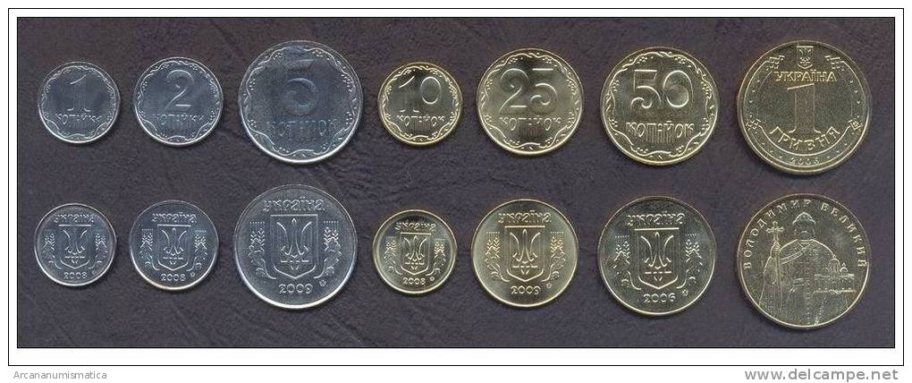 UCRANIA  / UKRAINE  Tira / Set  7  Monedas/Coins   SC/UNC   T-DL-10.092 - Ukraine