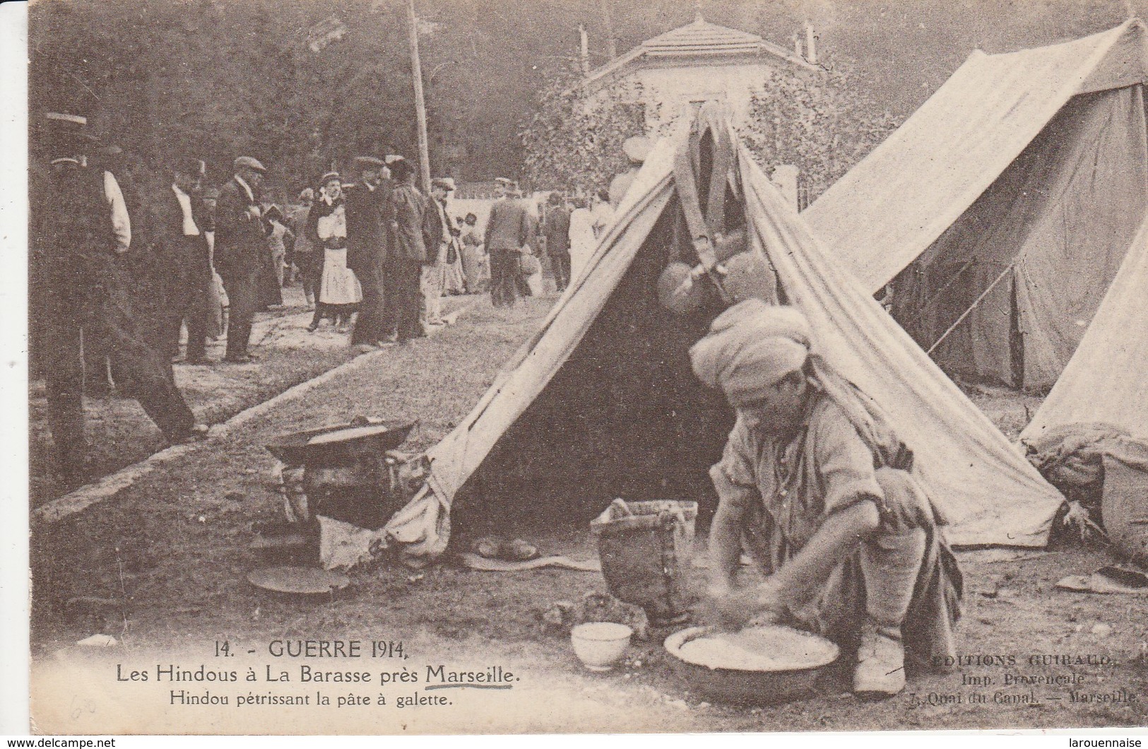 13 - MARSEILLE - Guerre 1914 - Les Hindous à La Barasse Hindou Pétrissant La Pâte à Galette - Saint Marcel, La Barasse, St Menet