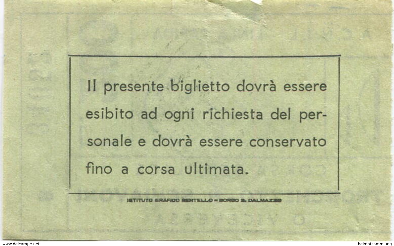 Italien - A.C.N.I.L. - Linea Rapida - Tronchetto - R. Schiavioni - Fahrschein Biglietto L. 200 - Europa