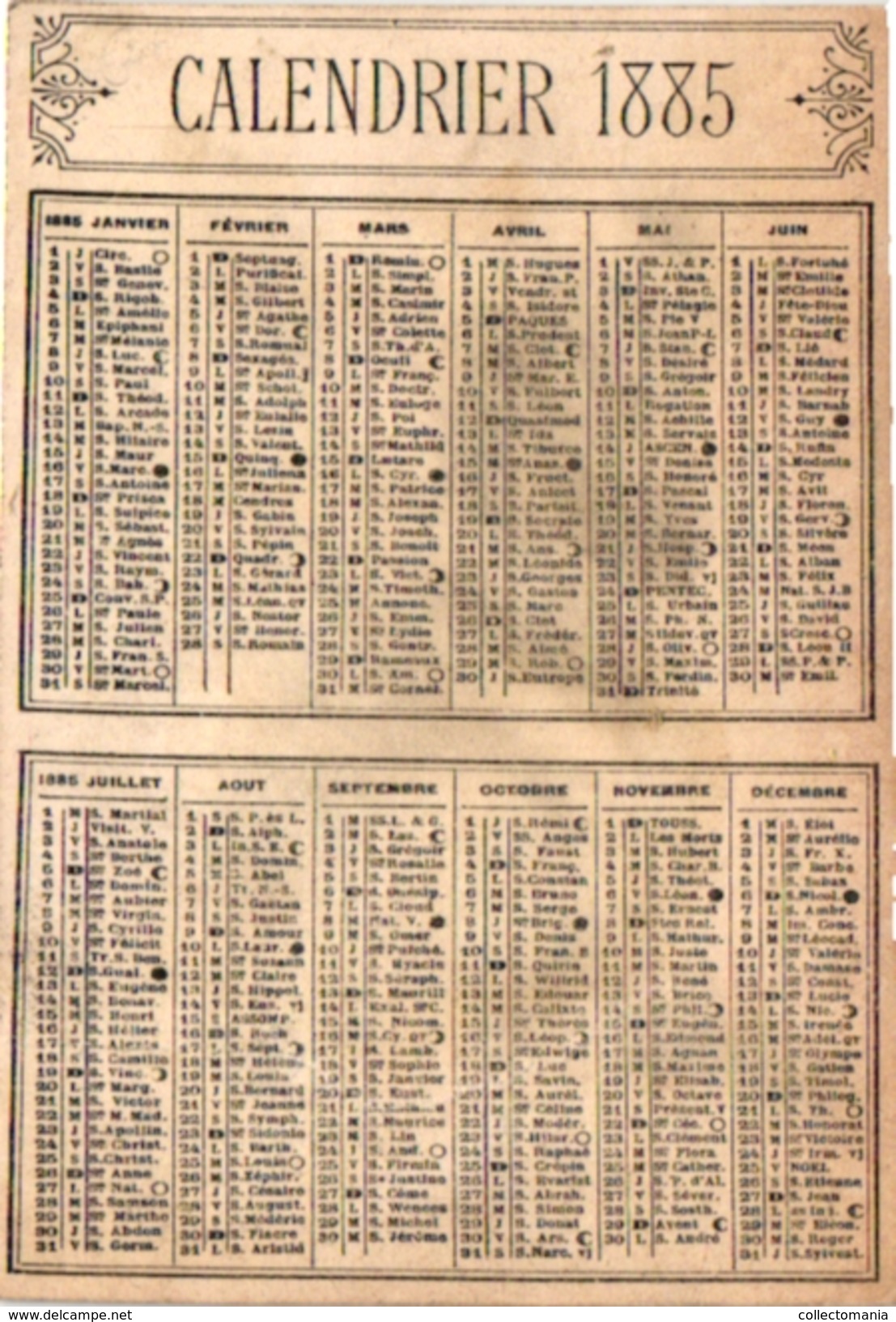 1 Carte Chromo Litho Trade Advertising CCALENDAR 1885 GAME JEU De CROQUET Krocketspiel Pub Fil à Coudre Julius Schürer - Andere & Zonder Classificatie