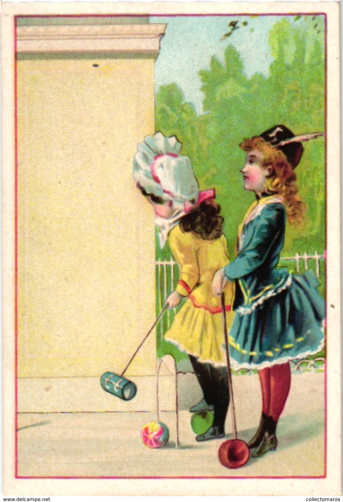 5 Chromo Litho Trade Advertising CARDS C1900 CROQUET GAME JEU De CROQUET Krocketspiel Pub Suresnes Enghien Choc Meurisse - Andere & Zonder Classificatie