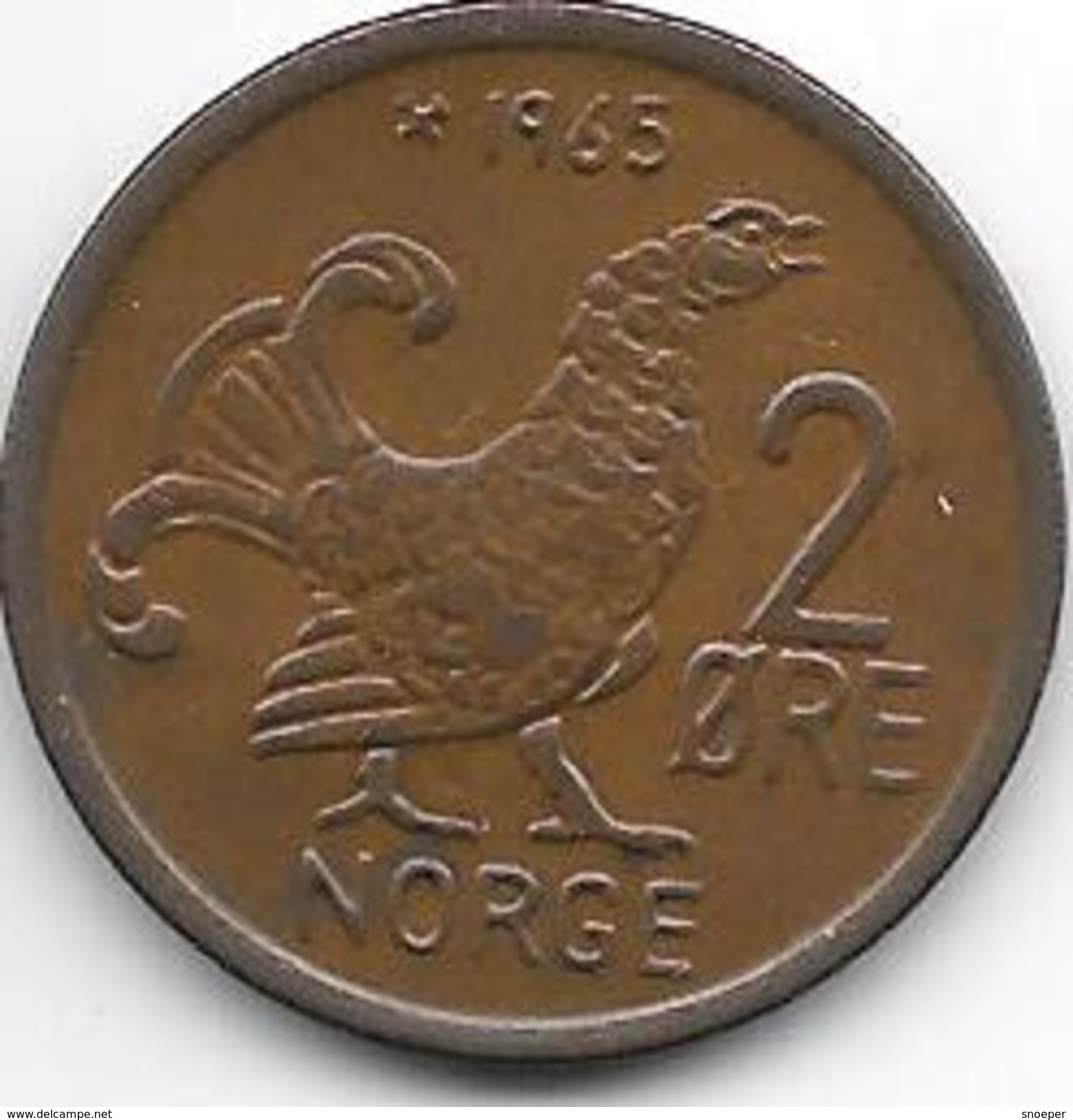 *norway 2 Ore 1965  Km 410  Xf+ - Norway