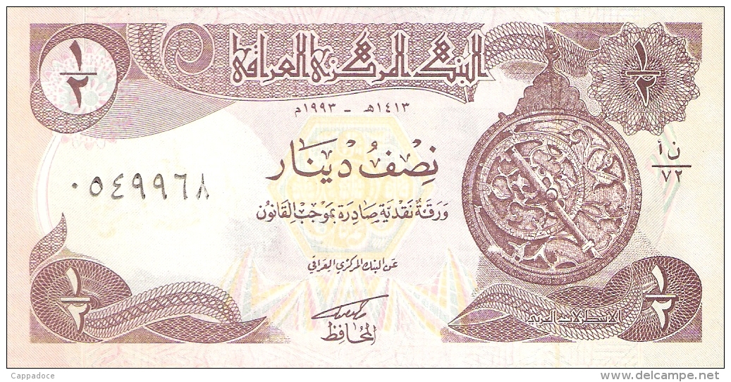 IRAQ   1/2 Dinar   1993   Sign.24   P. 78b UNC - Iraq