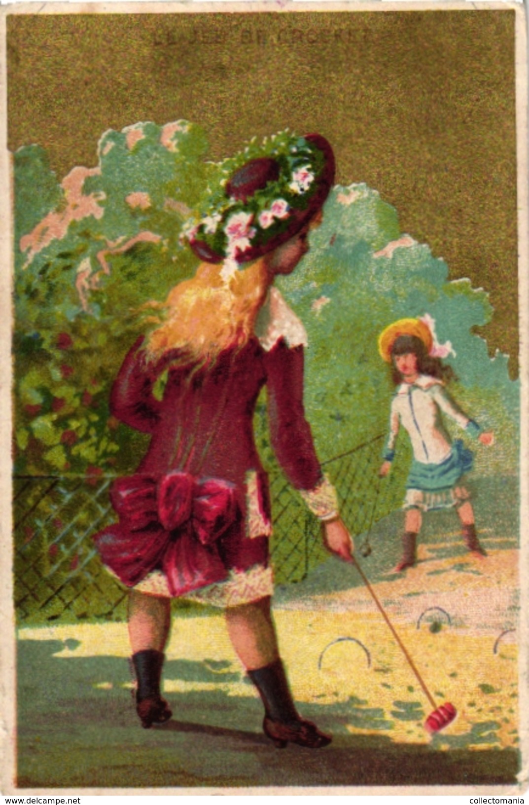 5 Chromo Litho Trade CARDS C1900 CROQUET GAME JEU De CROQUET Krocketspiel Pub  Grenelle  REVEILLON GUERIN BOUTRON - Autres & Non Classés