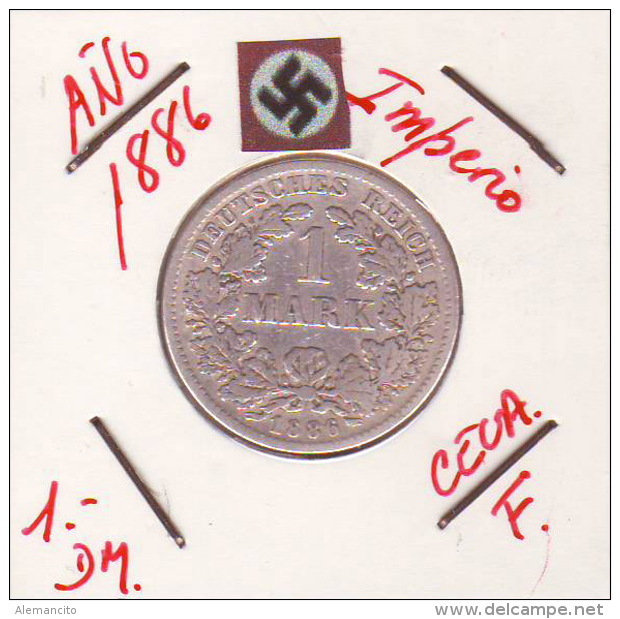 ALEMANIA - IMPERIO - DEUTSCHES REICH - 1- DM. AÑO 1886-F - 1 Mark