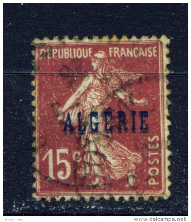 ALGERIA  -  1924  Stamps Of France Opt. ALGERIE  15c  Used As Scan - Gebraucht