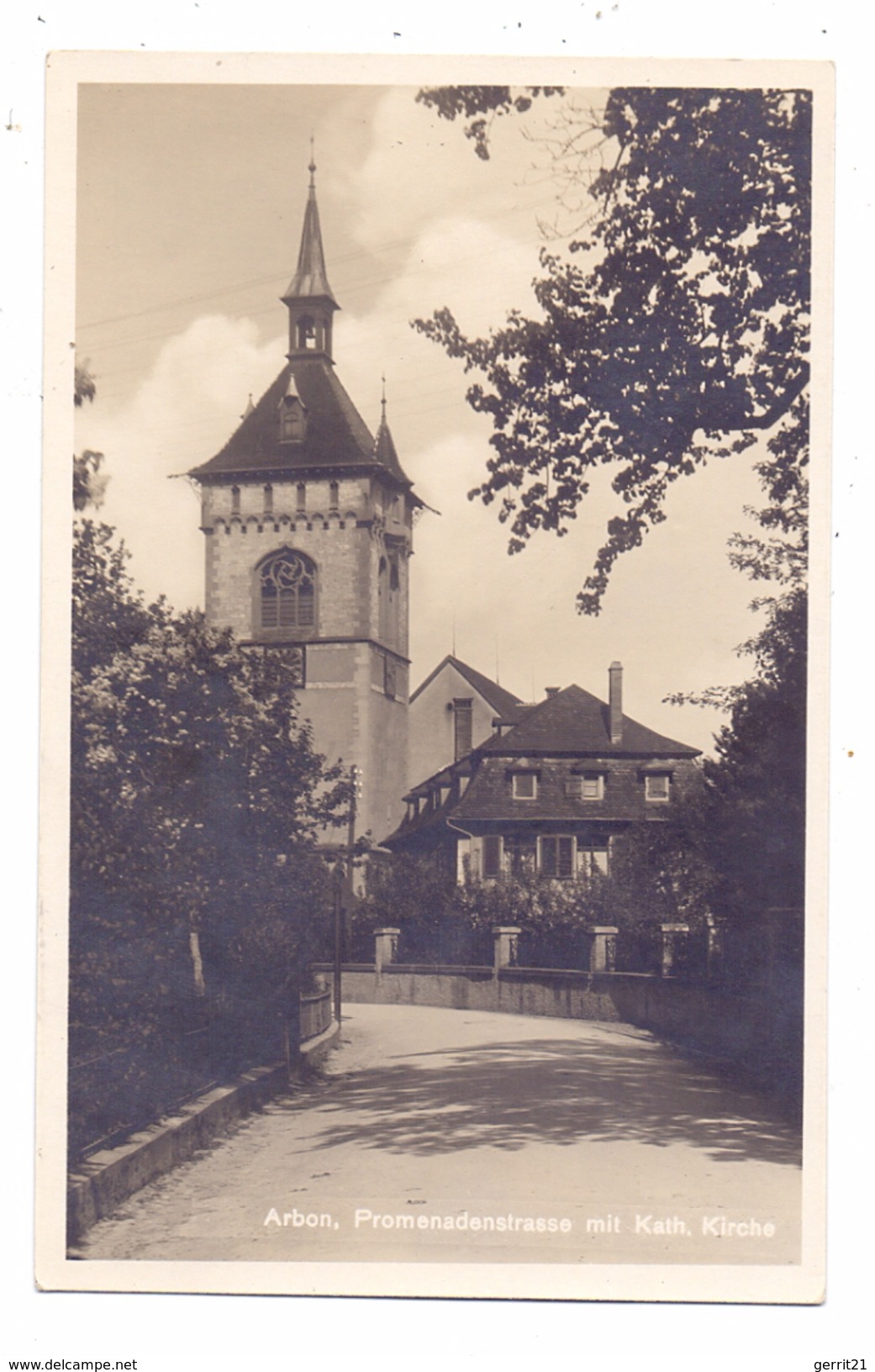 CH 4401 ARBON TG, Promenadenstrasse Mit Kath. Kirche, 1926 - Arbon